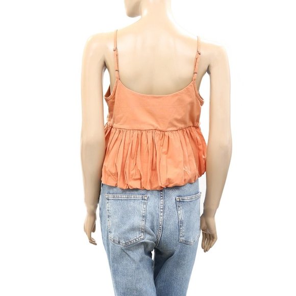 Maeve Anthropologie Ruffled Bubble-Hem Cropped Cami Tank Top Babydoll 2X - Picture 6 of 8